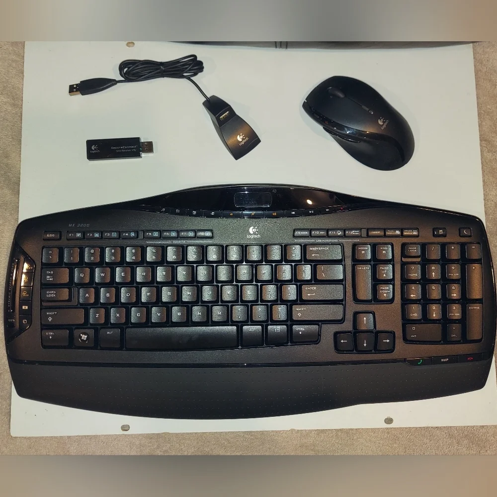 COPY - LOGITECH CORDLESS LASER KEYBOARD WITH CORDLESS LASER MOUSE & USB RECEIVER